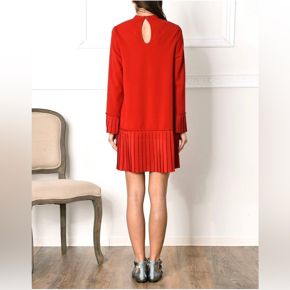 Jolie by Edward Spiers Red Pleated Shift Dress - Picture 5 of 9
